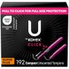 U by Kotex Click Compact Tampons, Super Plus Absorbency, Unscented, 192 Count (6 Packs of 32) (Packaging May Vary) view 1