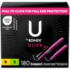 U by Kotex Click Multipack Tampons, Compact, Regular/Super Absorbency, Unscented, 180 Count (6 Packs of 30) (Packaging May Vary) view 1