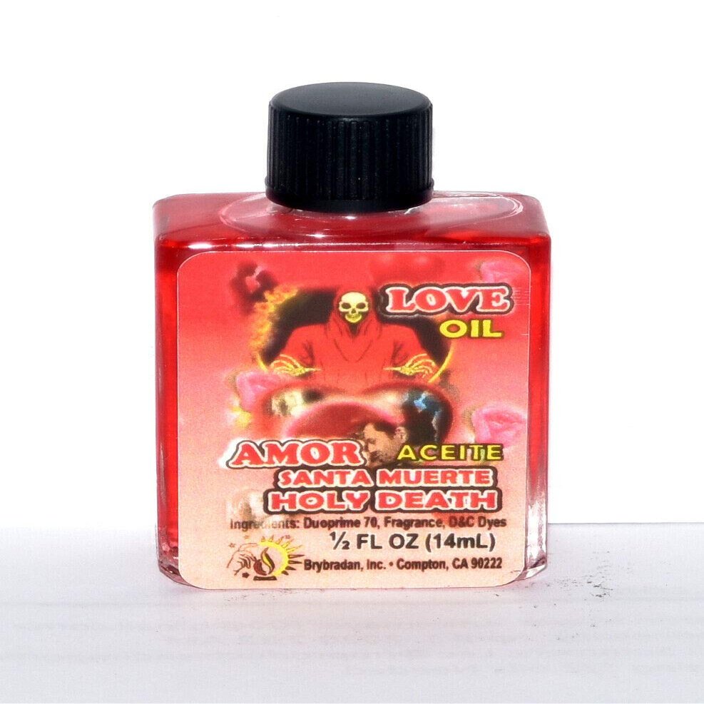 12 Pieces BRYBRADAN HOLY Death Love Spiritual Oil Santa Muerte Amor ACEITE ESPIRITUAL -1/2 FL OZ 14.7ML