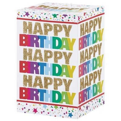 The Gift Wrap Company Collapsible Pillar-Style Gift Box, Pack of 6, Sparkling Celebration