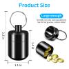 Pill Keychain Holder - Small Pill Box Waterproof Pills Fob Organizer Portable Ring Holder Keychain for Purse (Black 2PCS) view 2