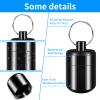 Pill Keychain Holder - Small Pill Box Waterproof Pills Fob Organizer Portable Ring Holder Keychain for Purse (Black 2PCS) view 3