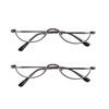 MAGIC ROSE 2 Pack Vintage Alloy Half Moon Reading Glasses Women Men Slim Half Frame Lens Readers Glasses (2 pack Gray,Gray, +4.0) view 1