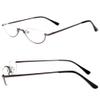 MAGIC ROSE 2 Pack Vintage Alloy Half Moon Reading Glasses Women Men Slim Half Frame Lens Readers Glasses (2 pack Gray,Gray, +4.0) view 2