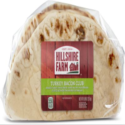Hillshire Farm, Turkey Bacon Club Flatbread Sandwich, 8.6 oz. (10 Count)