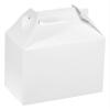 [50 Pack] White Treat Gift Boxes - 9 x 5 x 6.75 inches - Paper Gable Boxes, Paper Lunch Boxes with Handle, Barn Boxes - Birthday's, Weddings, Baby Shower Favor Box, Restaurant to go Box view 3