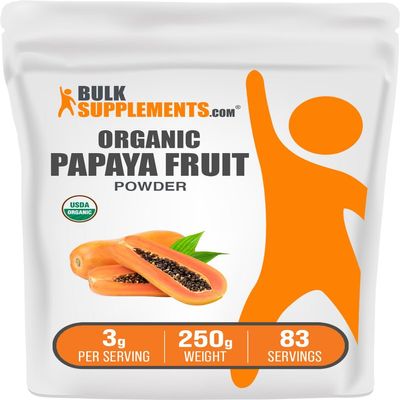 BulkSupplements.com Organic Papaya Fruit Powder - Flavoring Powder, Sourced from Carica Papaya Fruit - Gluten Free, 3g per Serving, 250g (8.8 oz) (Pack of 1)