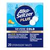 ALKA-SELTZER PLUS Severe Cold, PowerFast Fizz, Zest Effervescent Tablets, for Adults with Headache, Sore Throat, Sinus Congestion, Runny Nose, Sneezing, Fever, Body Aches & Pains, Orange, 20 Count view 1