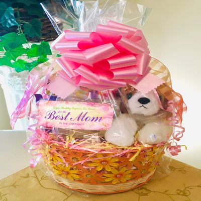 Birthday/Get Well/Mother's Day Gift Basket for Mom - Organic Teas, Cookies and More! (Organic Tea Gift Set with Plush)