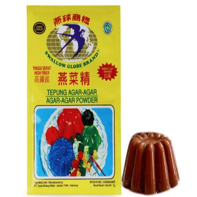 Swallow Globe Agar Agar Chocolate (Tepung Agar-Agar Coklat) Easy to make Indonesian Style Agar / Jello. Good source of fiber. 0.25pz (7g). Halal, Product of Indonesia. (Pack of 1)