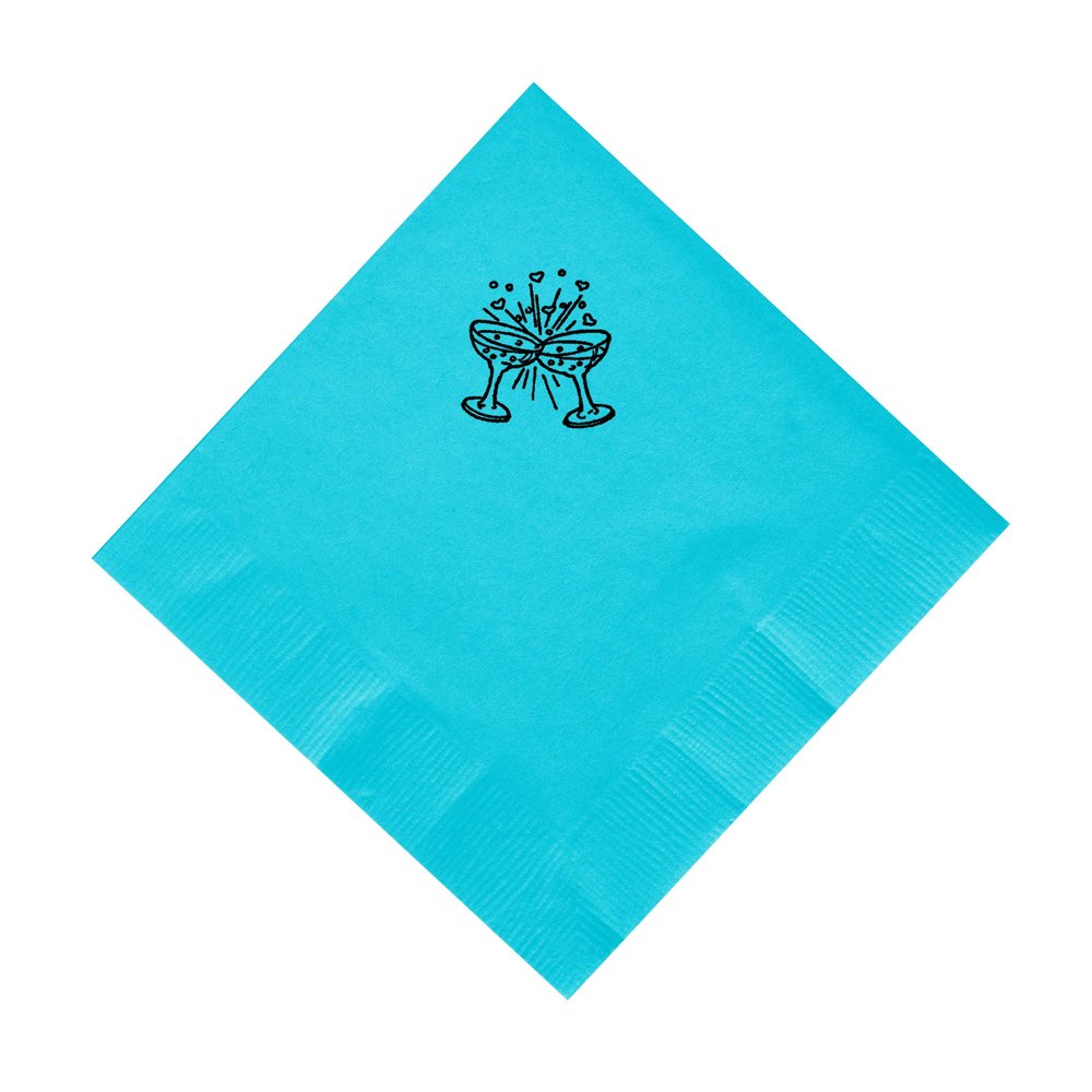 100 2-Ply Cocktail Personalized Napkins with 2 Glasses Logo