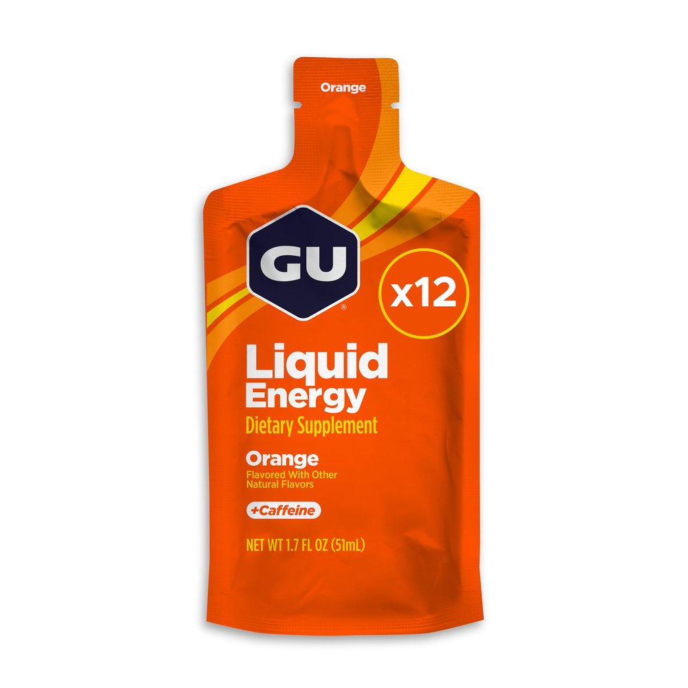 GU Energy Liquid Energy Gel with Complex Carbohydrates, Vegan, Gluten-Free, and Dairy-Free On-the-Go Energy for Any Workout, 12-Count, Orange