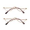 MAGIC ROSE 2 Pack Vintage Alloy Half Moon Reading Glasses Women Men Slim Half Frame Lens Readers Glasses (2 pack (Gold,Gold), +1.75) view 1