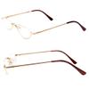 MAGIC ROSE 2 Pack Vintage Alloy Half Moon Reading Glasses Women Men Slim Half Frame Lens Readers Glasses (2 pack (Gold,Gold), +1.75) view 2