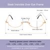 MAGIC ROSE 2 Pack Vintage Alloy Half Moon Reading Glasses Women Men Slim Half Frame Lens Readers Glasses (2 pack (Gold,Gold), +1.75) view 3