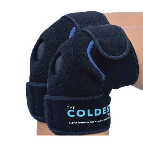 Coldest Knee Ice Pack Wrap, Hot and Cold Therapy - Reusable Compression for Meniscus Tear, Injury Recovery, Sprains, Swelling, Ice Packs After Surgery, Rheumatoid Arthritis, ICY Cold Brace - 2 Pack