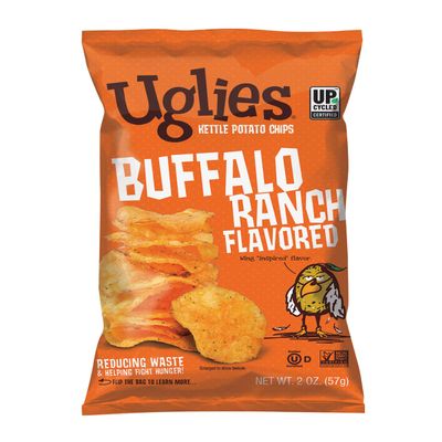 UGLIES Buffalo Ranch Kettle-Cooked Potato Chips, Gluten-Free Snacks, Kosher-Friendly, Non-GMO Snacks for Kids or Office, 2 Oz. Bags, Pack of 12