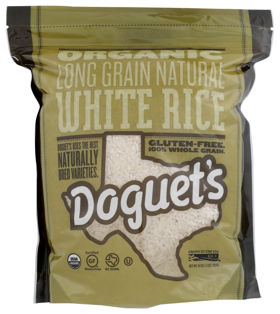 Doguet's, Rice White Long Grain Organic, 64 Ounce