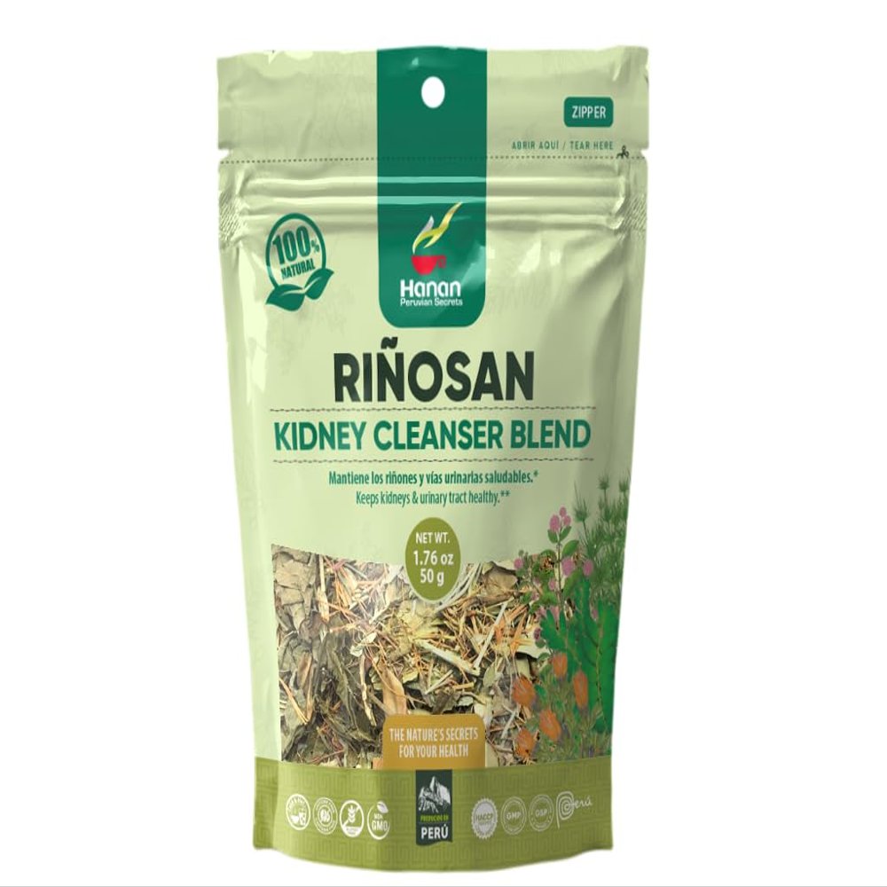Hanan Peruvian Secrets Rinosan Herbal Tea | 100% Natural Kidney Cleanse Aid Blend | 1.76oz / 50g | Naturally Aids in Supporting Healthy Kidney and Urinary Tract Function