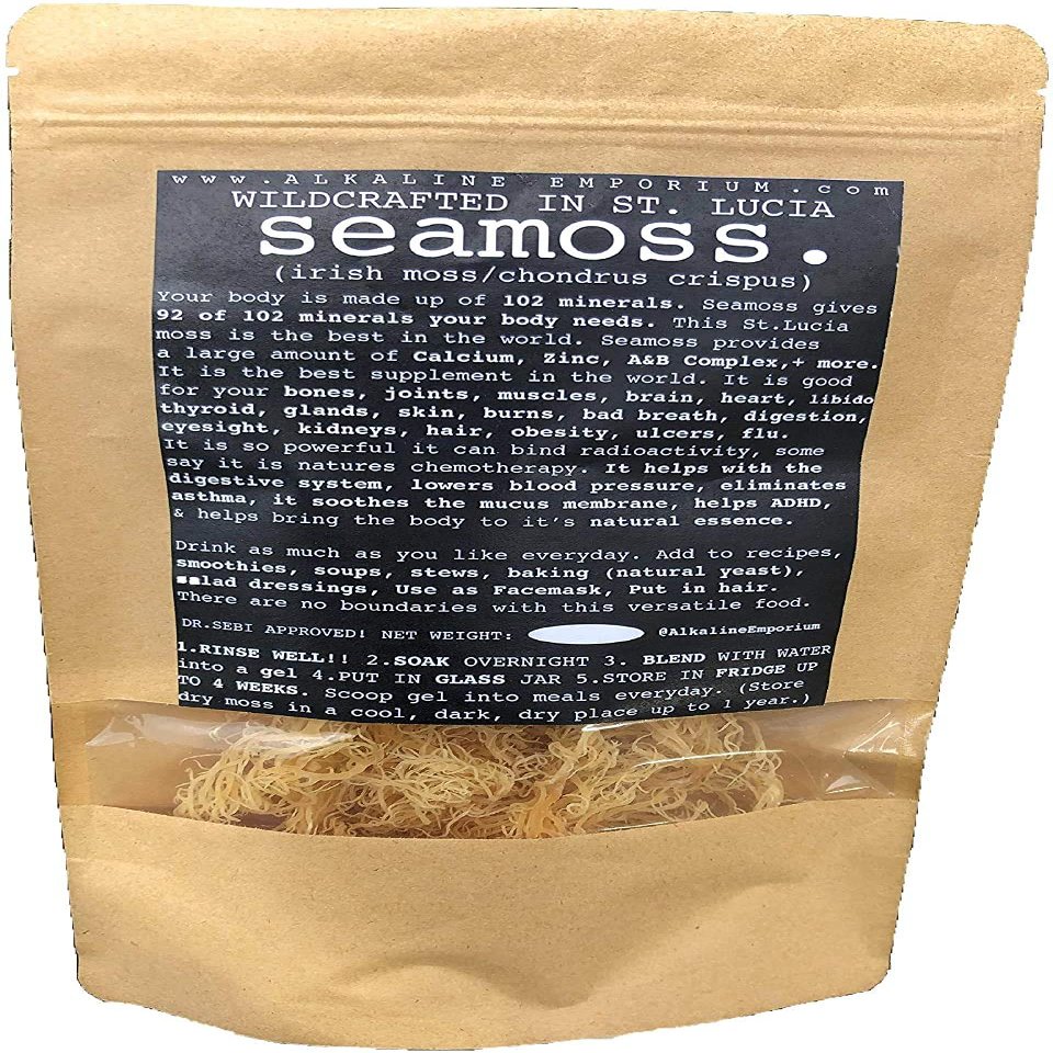 1 (3 Pound) Pack *Bulk* Sea Moss from St. Lucia/Best Quality in The World/Raw Wildcrafted (Sun-Dried) Dr. Sebi Approved%100 Carribean Real Irish Moss Chondrus Chrispus (48 oz.)