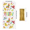 100 Piece Mexican Fiesta Cellophane Treat Bags - Cinco De Mayo Themed Party Favor Bags with 100 Gold Twist Ties for Fiesta Mexico Party Decoration view 2