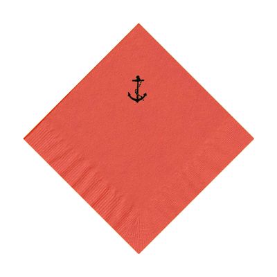 100 2-Ply Cocktail Personalized Napkins with Anchor Logo