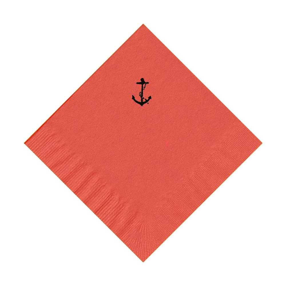 100 2-Ply Cocktail Personalized Napkins with Anchor Logo