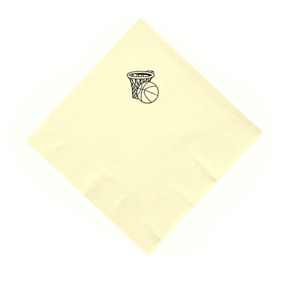 100 2-Ply Cocktail Personalized Napkins with Basketball Logo