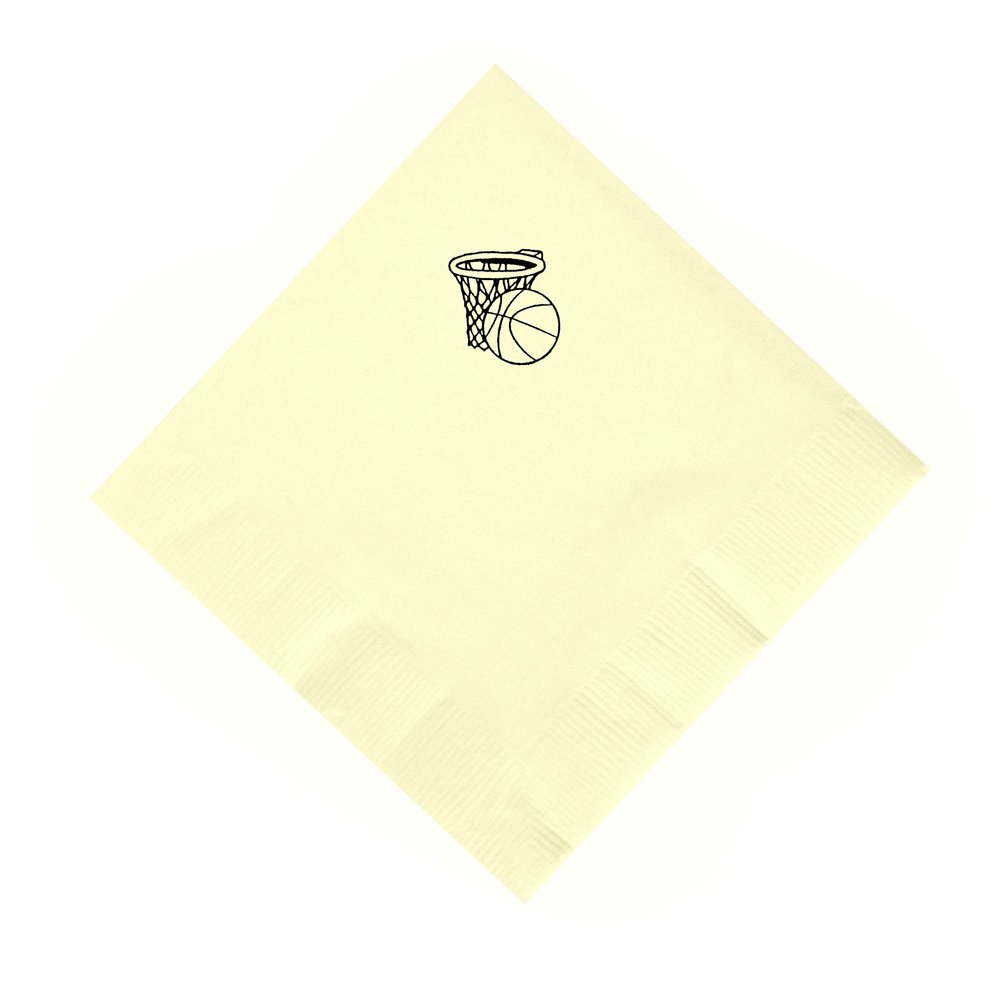 100 2-Ply Cocktail Personalized Napkins with Basketball Logo