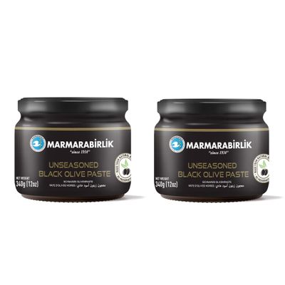 Marmarabirlik, Black Olives Spread, Turkish Olive Paste & Tapenade, Gourmet Mediterranean Flavor, Sandwiches, Crackers, Appetizer, Dips & Salads, Vegan, Kosher, Halal, 12oz (340g)