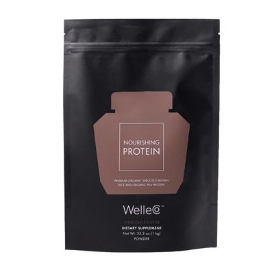 WelleCo Plant-Based Chocolate Protein Powder, Organic Brown Rice & Pea Blend, 16g Protein per Serving, Dairy-Free Supplement for Energy, Recovery & Daily Nutrition, 35.2 oz