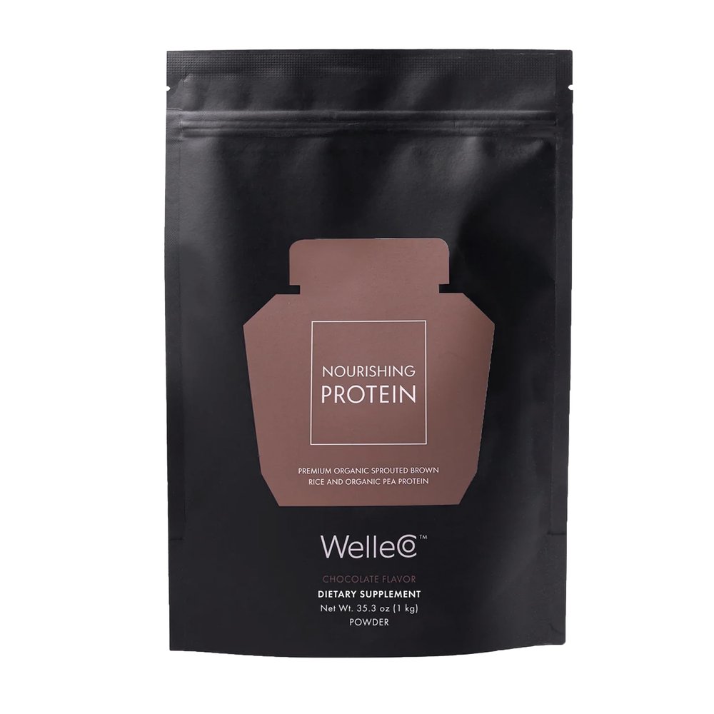 WelleCo Plant-Based Chocolate Protein Powder, Organic Brown Rice & Pea Blend, 16g Protein per Serving, Dairy-Free Supplement for Energy, Recovery & Daily Nutrition, 35.2 oz