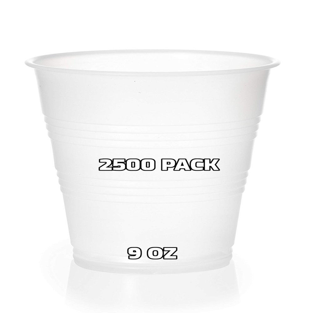 [2500 PACK] 9 oz Clear Plastic Cups - Disposable 9 Ounce Cold Drink Party Cups - Cold Drink, Soda Cups, Party Cups, Drinking Cups for Home, Office, Events, Wedding, Parties and Takeout