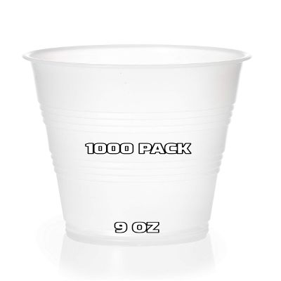[1000 PACK] 9 oz Clear Plastic Cups - Disposable 9 Ounce Cold Drink Party Cups - Cold Drink, Soda Cups, Party Cups, Drinking Cups for Home, Office, Events, Wedding, Parties and Takeout