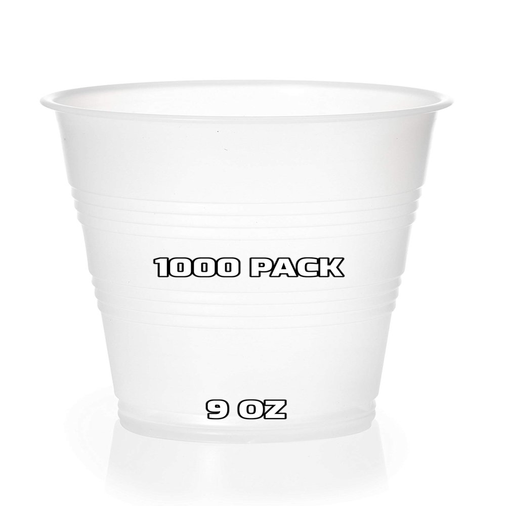 [1000 PACK] 9 oz Clear Plastic Cups - Disposable 9 Ounce Cold Drink Party Cups - Cold Drink, Soda Cups, Party Cups, Drinking Cups for Home, Office, Events, Wedding, Parties and Takeout