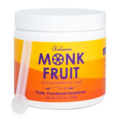 NAMANNA Pure Monk Fruit Sweetener- Zero Calorie, Zero Carb, Paleo Safe (50% Mogroside V, 150g, 3,000 Servings)