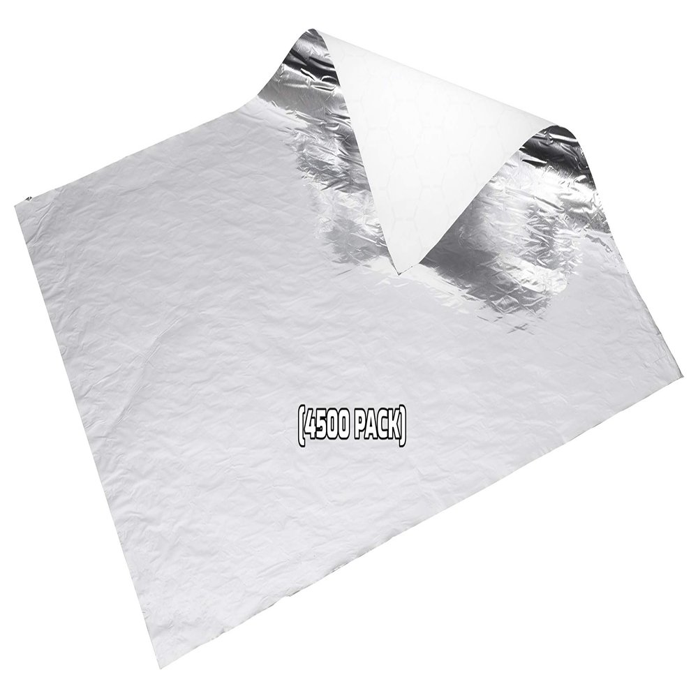 [4500 Pack] Insulated Aluminum Sandwich Sheets, 10 x 14 Inches, Plain Silver Honeycomb Cushion Sheets for Deli Squares, Burgers, To-Go Orders, Restaurants, BBQ