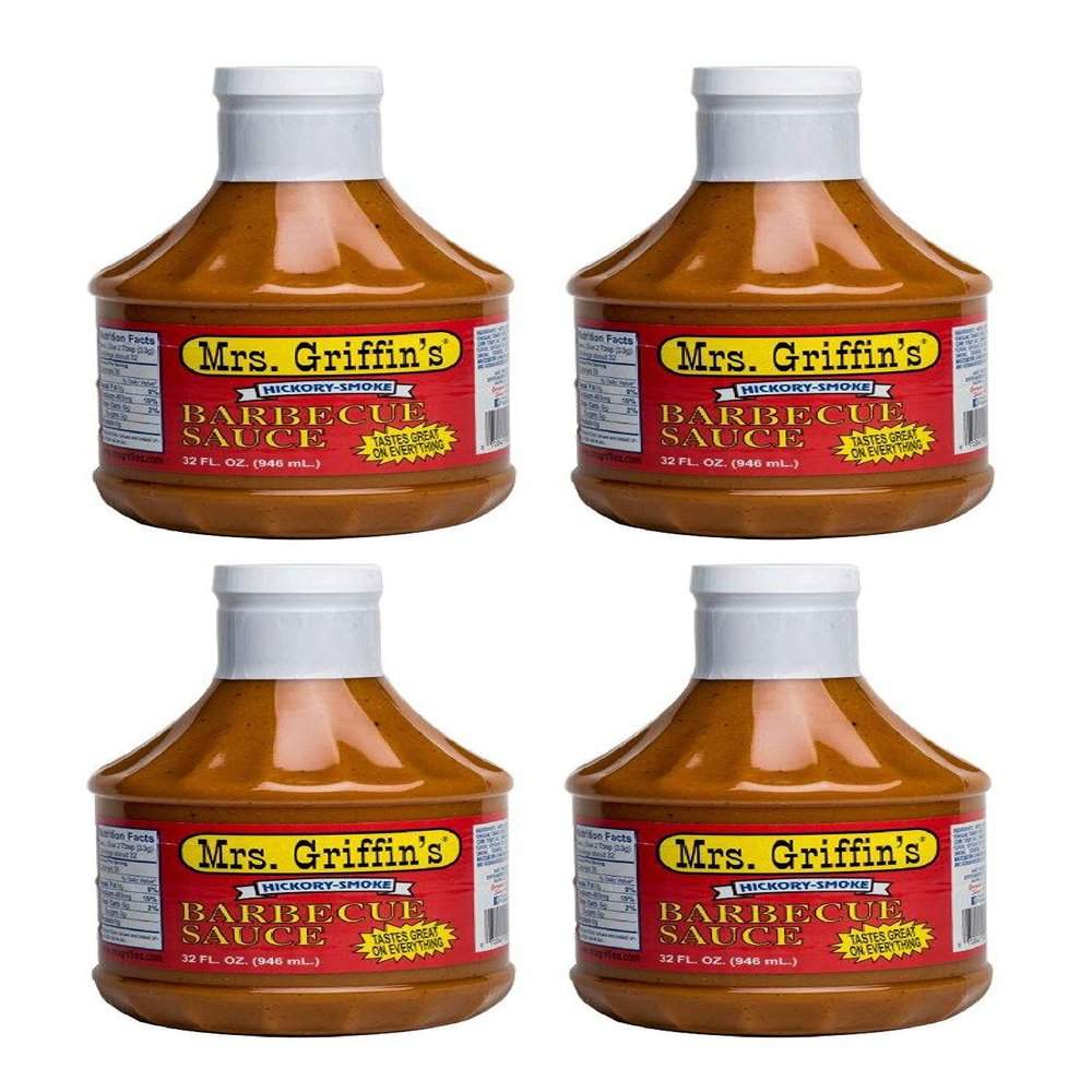 4 Pack Mrs Griffin's Hickory Smoke BBQ Sauce 32 oz - Tangy Mustard Based BBQ Sauce