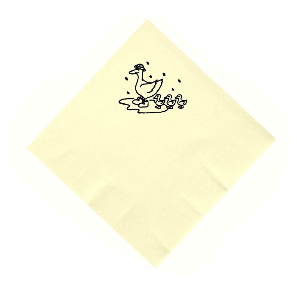 100 2-Ply Cocktail Personalized Napkins with Ducks Logo