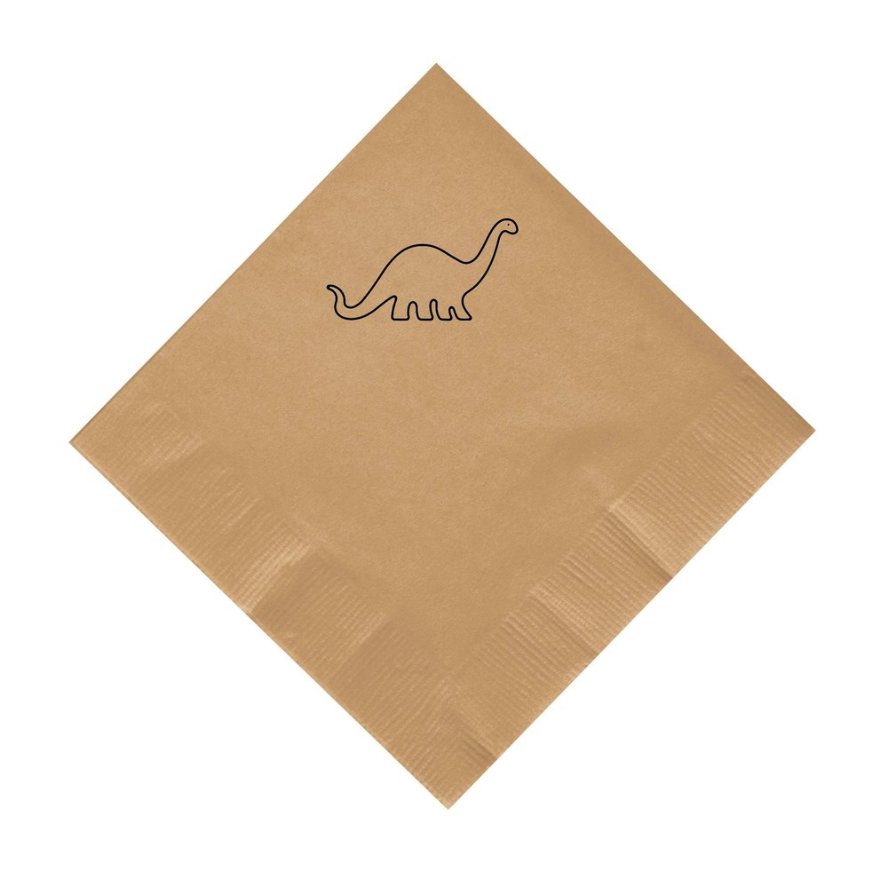 100 2-Ply Cocktail Personalized Napkins with Dinosaur Logo