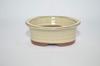 Bonsai Ceramic Pot 5" Oval Shape, Beige Color with draining Holes. view 1