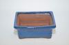 Bonsai Ceramic Pot 6" Blue Color, Rectangle Shape with draining Holes. view 2