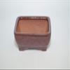 Bonsai Ceramic Pot 5" Burgundy Color, Rectangle Shape with draining Holes. view 1