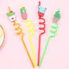 16PCS kids straws Drinking Straws Twists Swirl prickly pear child modeling view 2