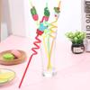 16PCS kids straws Drinking Straws Twists Swirl prickly pear child modeling view 4