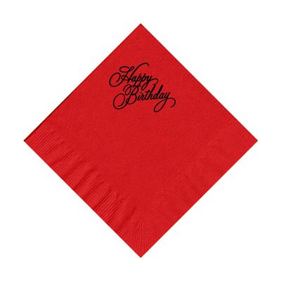 100 2-Ply Cocktail Personalized Napkins with Happy Birthday Logo