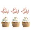Donoter 48 Pcs Rose Gold Glitter Oh Baby Cupcake Topper Picks for Baby Shower Party Cake Decorations view 1