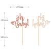 Donoter 48 Pcs Rose Gold Glitter Oh Baby Cupcake Topper Picks for Baby Shower Party Cake Decorations view 3