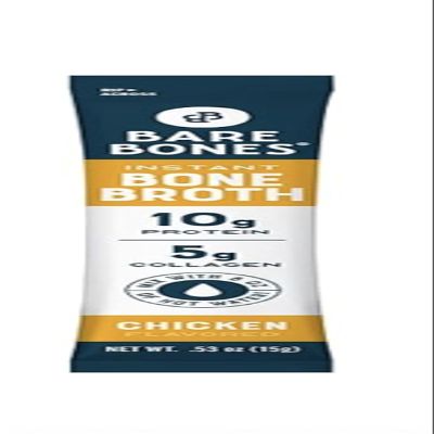 Bare Bones Bone Broth Instant Powdered Beverage Mix, Chicken & Beef, Variety Pack of 32, 16 Chicken & 16 Beef - 15g Sticks, 10g Protein, Keto & Paleo Friendly