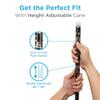Nova Joy Designer Offset Walking Cane for Seniors - Unisex Adjustable Lightweight Aid with Foam Handle, Wrist Strap and Anti-Rattle Lock - Essential Mobility Support - Camouflage view 2